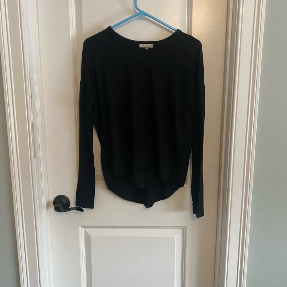 Rag & Bone Black Long Sleeve Top
